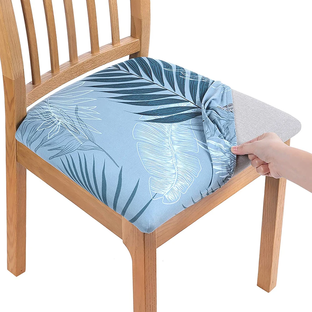 

Chassic Printed Dining Chair Seat Covers - Stretchy Removable Washable Upholstered Chair Seat Slipcover Protector
