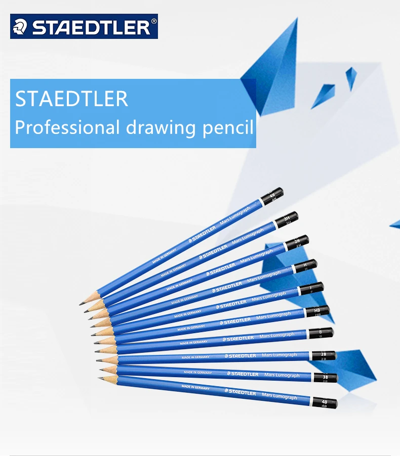 1 шт. синий баррель Staedtler Mars lumographh рисование и эскизы карандаши 24 различных градусов доступны