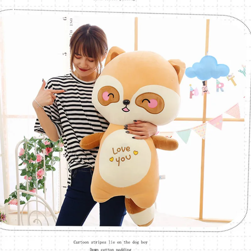 Симпатичная детская подушка енот мягкие игрушки животные для сна Детская кукла