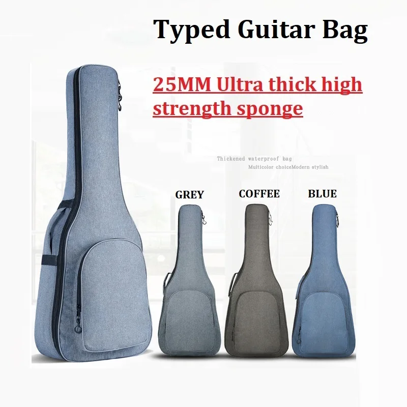 

Instrument Bags & Cases for Guitars Folk Gitar Bag Canvas Material 40/41 Inches Guitar 25MM Sponge New Backpacks Portable Styles