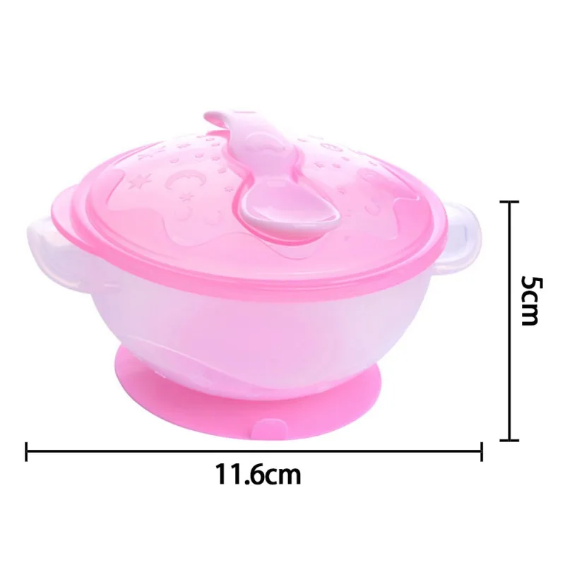 

Baby Anti-slip Double Ear Sucker Bowl with Lid Baby Training Bowl With Spoon Baby Food Tableware Kom Kindje Voedingss