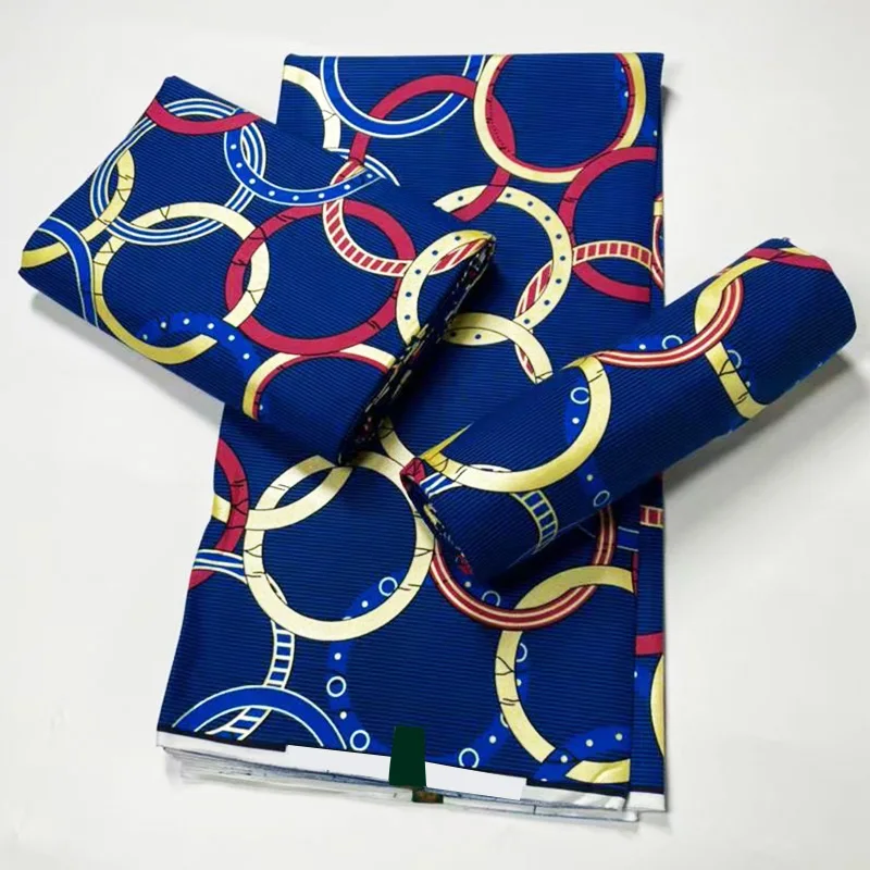 

golden Nigerian Ankara African 100% cotton Wax Prints Fabric High Quality 6 yards dashiki fabric for clothes