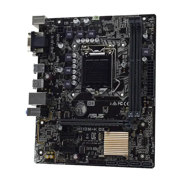 LGA 1151 Motherboard ASUS H110M-K D3 Intel H110 DDR3 Chipset Core i7 i5 i3 Cpus 32GB VGA DVI SATA3.0USB3.0 Micro ATX Motherboard 6