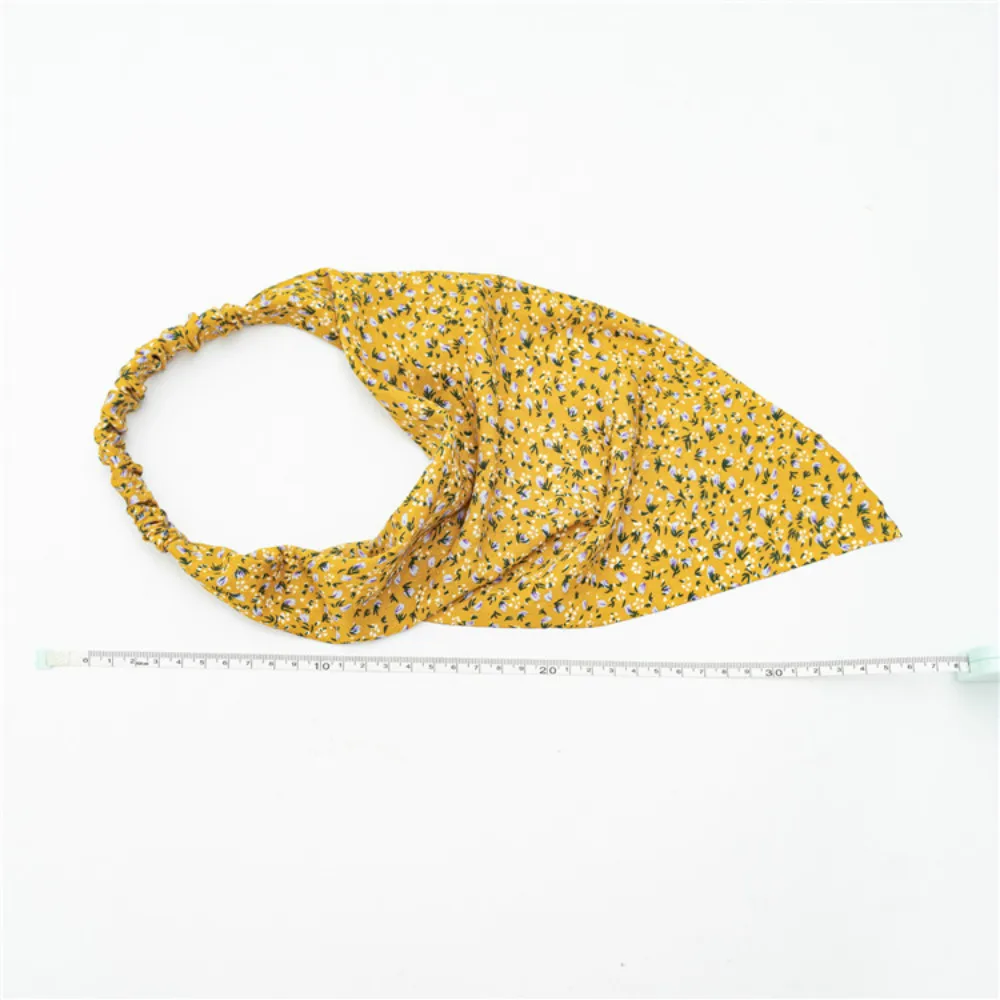

Summer Women's Vintage All-match Baotou Triangle Scarf Elastic Headband European American Floral Headband Three-state Headband