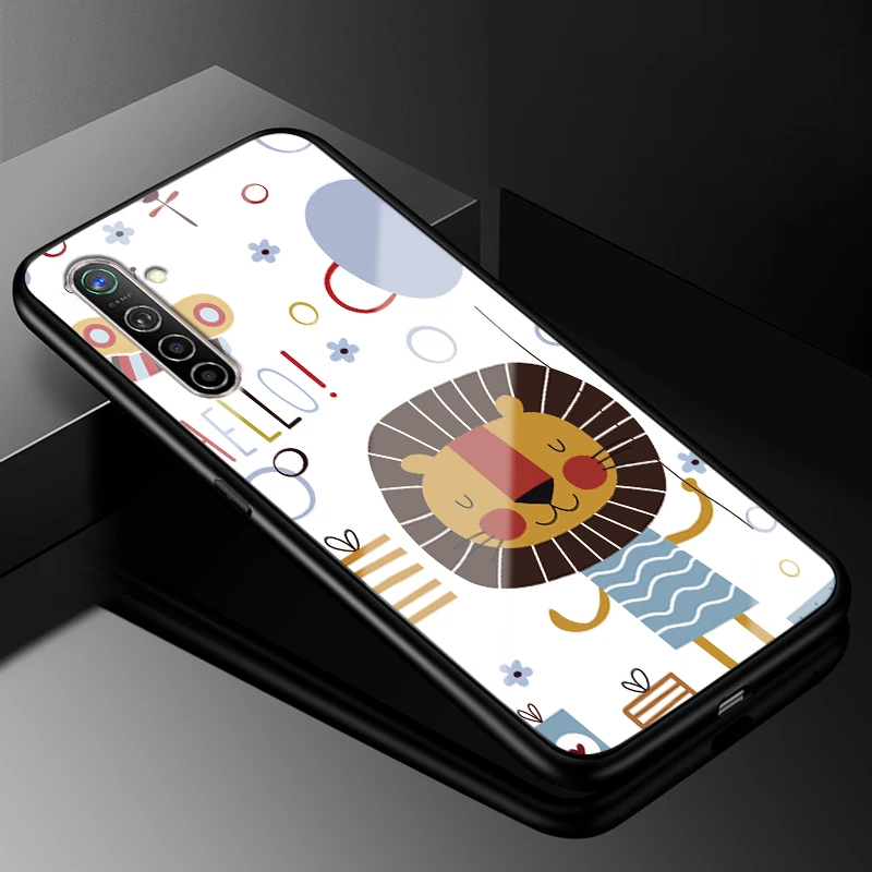 24 Для OPPO Realme X2 чехол 6,4 ''модный стеклянный Жесткий Чехол для задней панели телефона чехол s для OPPO Realme XT силиконовый бампер - Цвет: 24