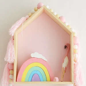 13pcs wooden wall shelf child kid room wood shelf wall ornament sundries crafts holder rack bedroom living room decoration free global shipping