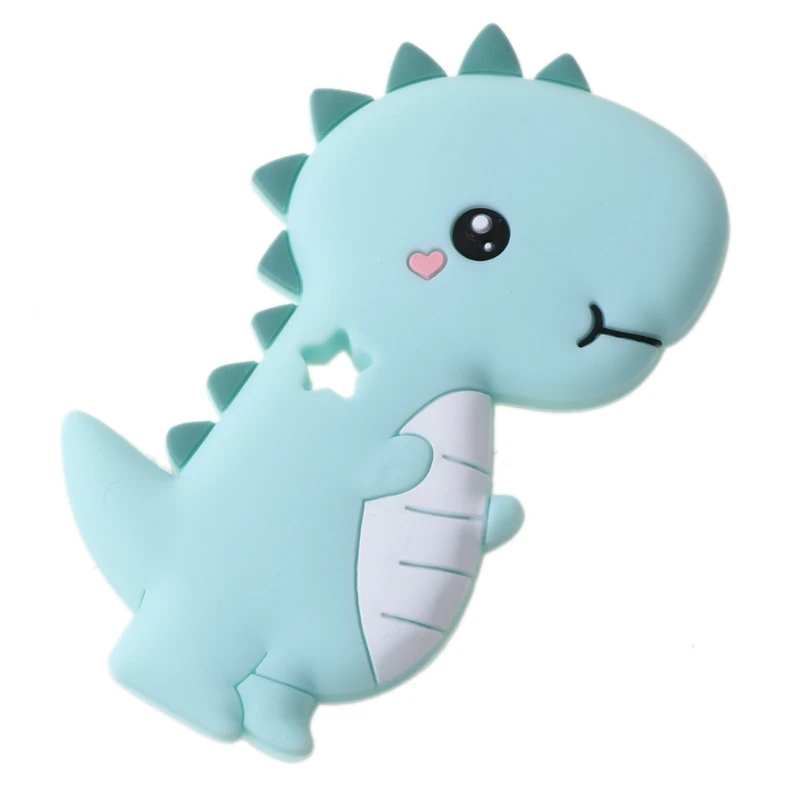 

Baby Silicone Teether Newborn Soother Chewable Teething Toy Cartoon Dinosaur Shaped Safety Soft Kids Toys