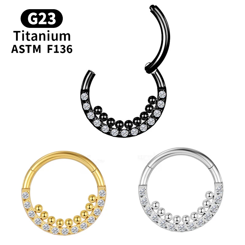 Серьги-гвоздики из титана G23 украшения для пирсинга бриллианты с цирконами -