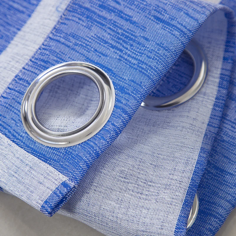 MAKEHOME Horizontal Stripes Modern Sheer Curtain for Bedroom Living room Blue Yellow Gray Window Cortina Voile Tulle Custom Size | Дом и сад