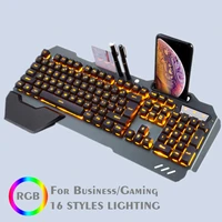 new mechanical gaming keyboard rgb led backlight plug and play white black business keyboard ergonomic waterproof keyboard