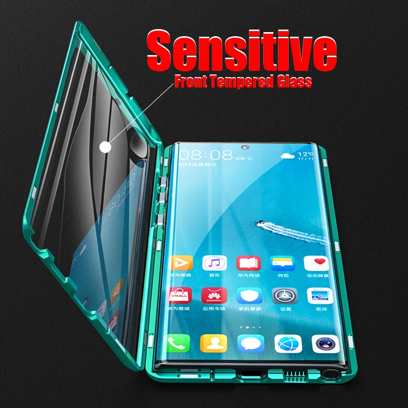 Front And Back Magnetic Glass Case For Samsung Galaxy Note 10 Plus 360 Metal Cover Pro Cases Note10 |