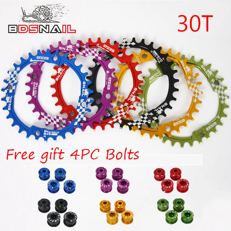 

SNAIL 104BCD Chainring Mountain Bike Chain ring Narrow Wide Single Speed MTB Bicycle Chainwheel Colored Bike Bolts Cyling parts