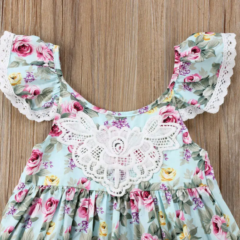 Summer Cute Baby Kid Girl Dress Toddler Princess Party Floral Print Tutu Dresses | Детская одежда и обувь