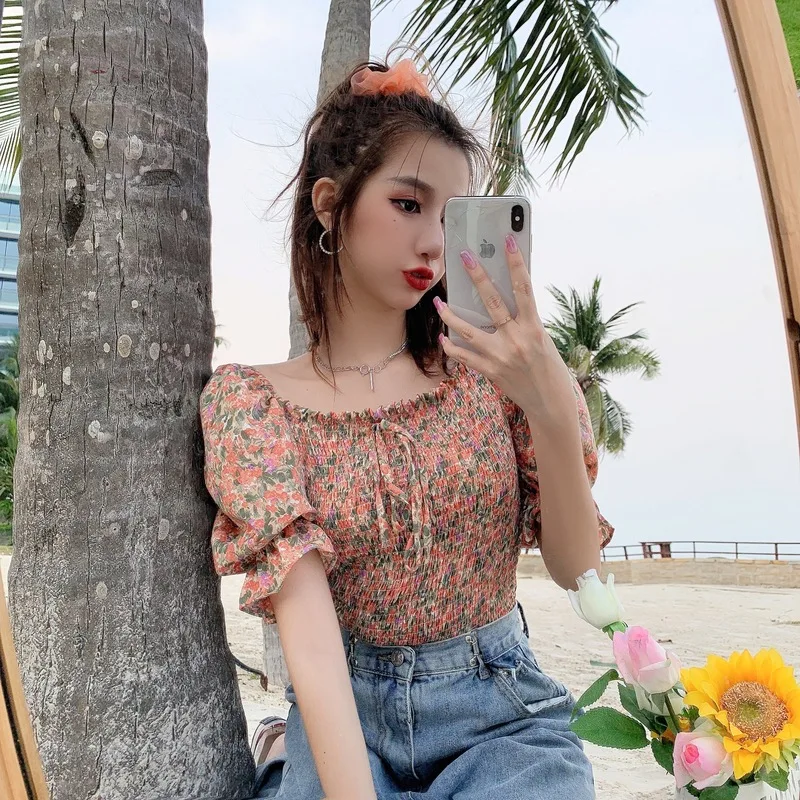 Сексуальная футболка с открытыми плечами и рюшами летняя новая однотонная