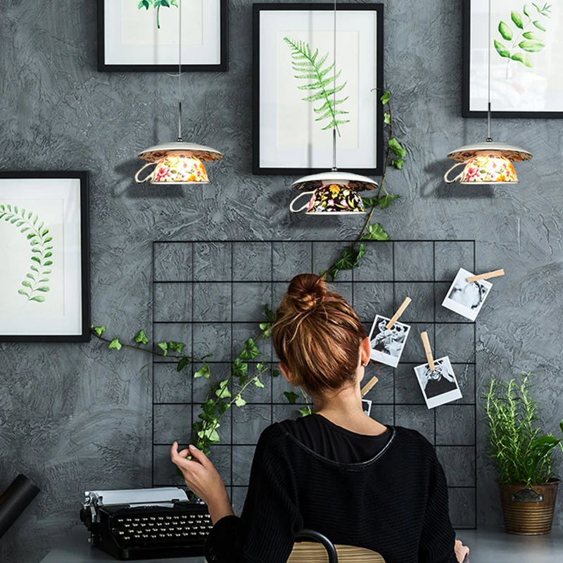 Креативные подвесные светильники в виде цветочной чашки потолочные лампы