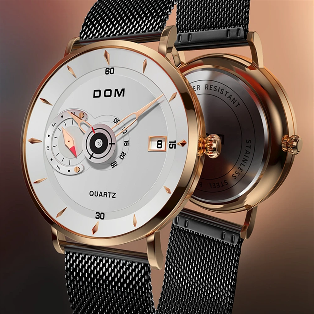 

DOM Watch Men Top Brand Luxury Waterproof Sport Watches Fashion Stainless Steel Clock Original Quartz Wristwatch Montre Homme