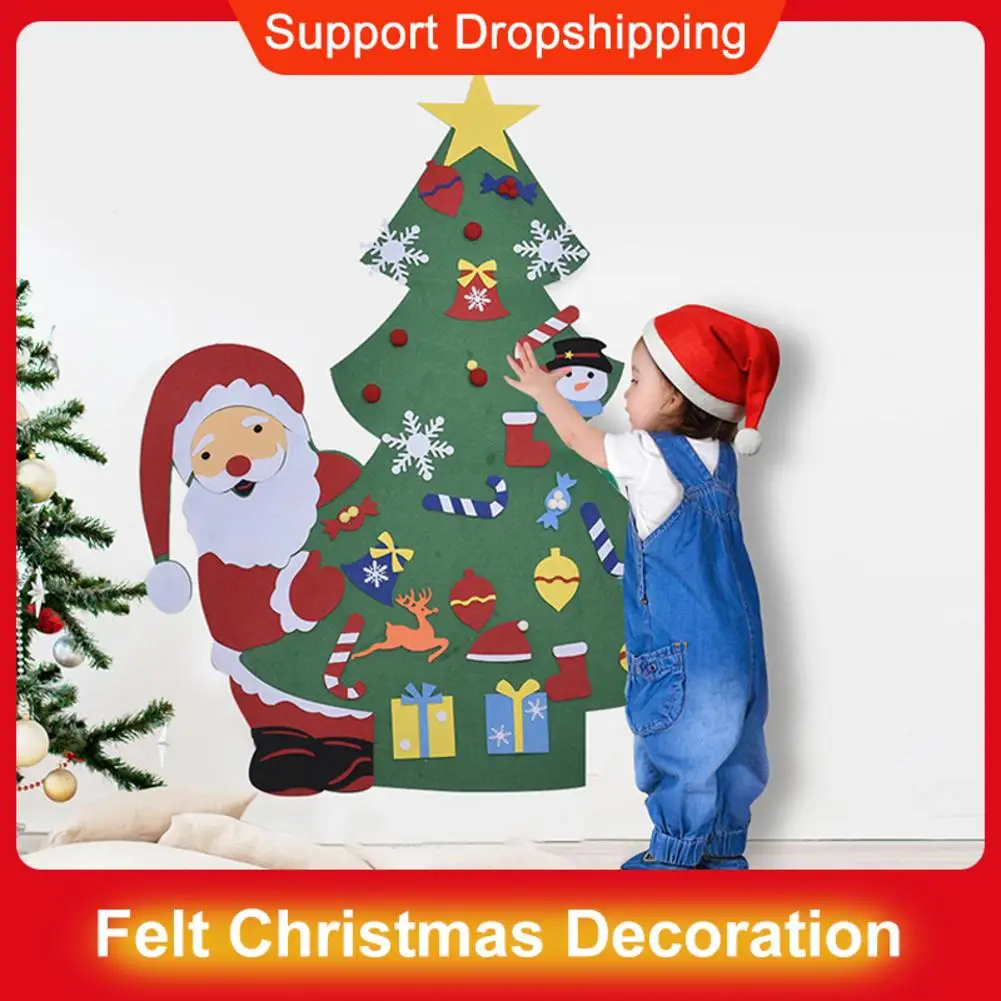 

Felt Christmas Decor Christmas Decoration For Home Children's Handmade DIY Santa Claus Xmass Tree New Year Gift Navidad 2021