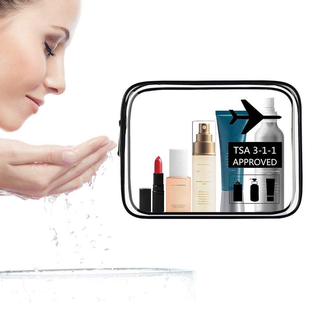 Прозрачная сумка для туалетных принадлежностей одобренная TSA дорожная