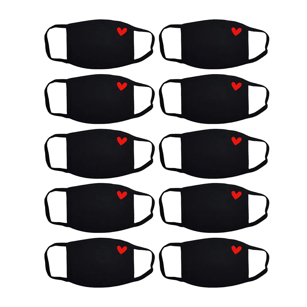

10pcs Love print Mouth Mask Mouth Cover Face Mouth Mask For Women