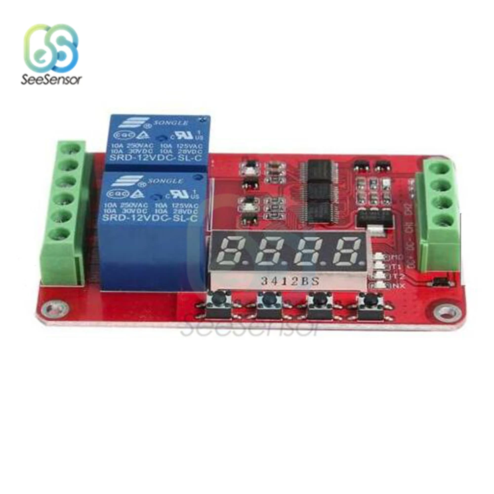 DC 5V 12V 24V светодиодный 2 канальный Многофункциональный релейный модуль Таймер