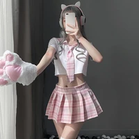 lilico japanese sweet plaid sexy schoolgirl uniform student role play costume cheerleading cosplay clothing for women 2021 new