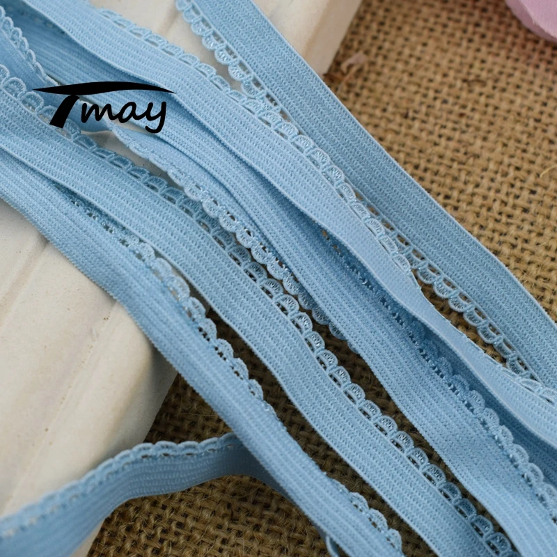 Эластичные ленты небесно голубого цвета #1653 8 ярдов/партия кружевная отделка