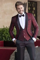 handsome one button groomsmen shawl lapel groom tuxedos men suits weddingprom best man blazer jacketpantstievest 960