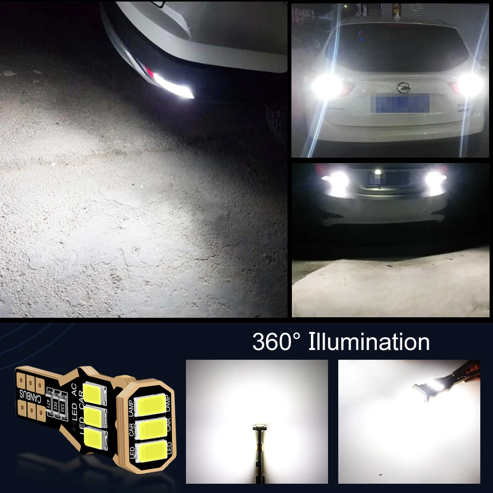 2x W16W T15 светодиодный ные лампы 3030 SMD светодиодные фонари заднего хода 921 912 920