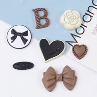 10 pcslot alloy rubber paint bowknot love hair headdress diy jewelry buttons clasp necklace bracelet diy hand made accessories