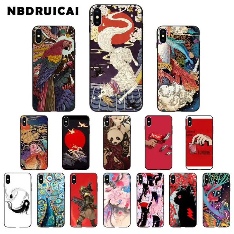 NBDRUICAI лиса кои Аниме роскошный рельефный Матовый Ретро чехол для телефона iPhone 11 pro