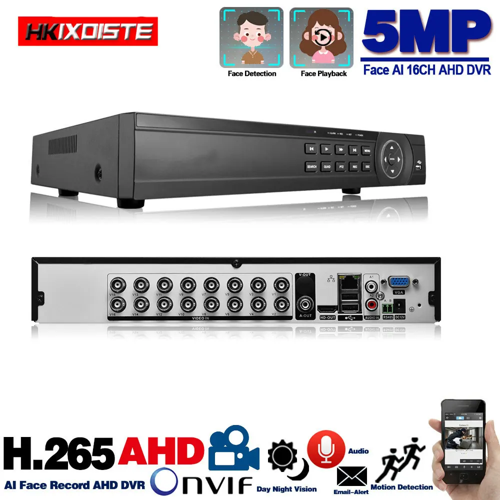 4 канала 8 каналов/16 каналов AHD CCTV DVR H.264 5 Мп/4 МП CVI TVI аналоговая IP камера A5 0