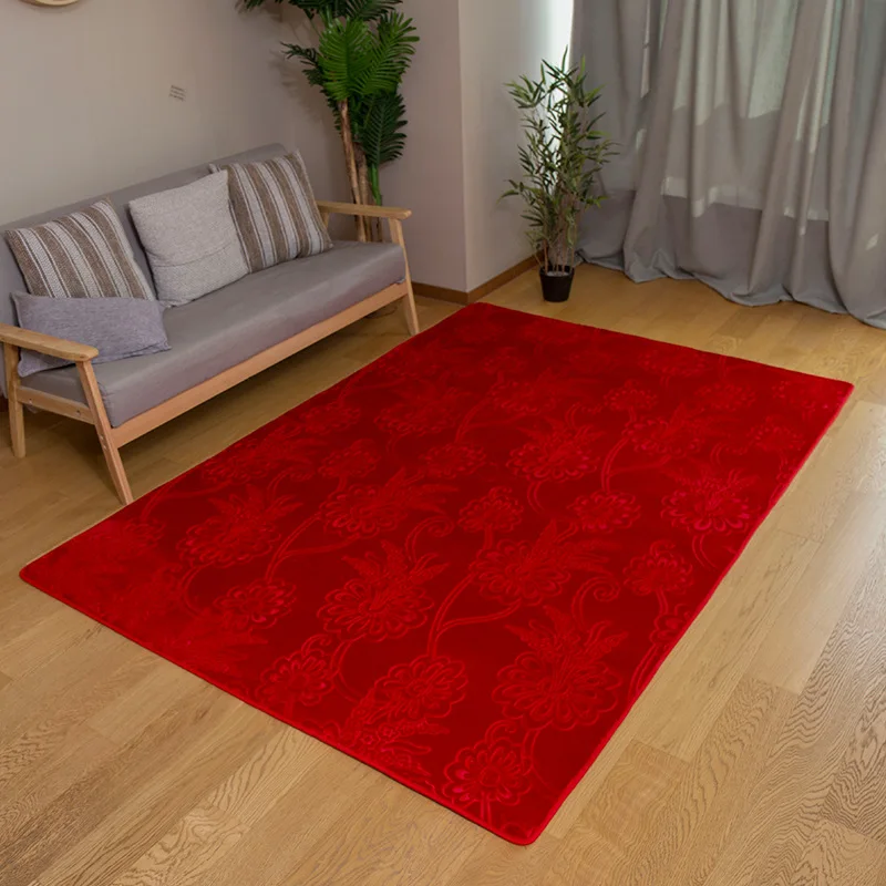 

The New Raschel Thicken Embossed Skin-friendly Carpet Living Room Coffee Table Floor Mats Bedroom Bedside Blankets Washed Custom