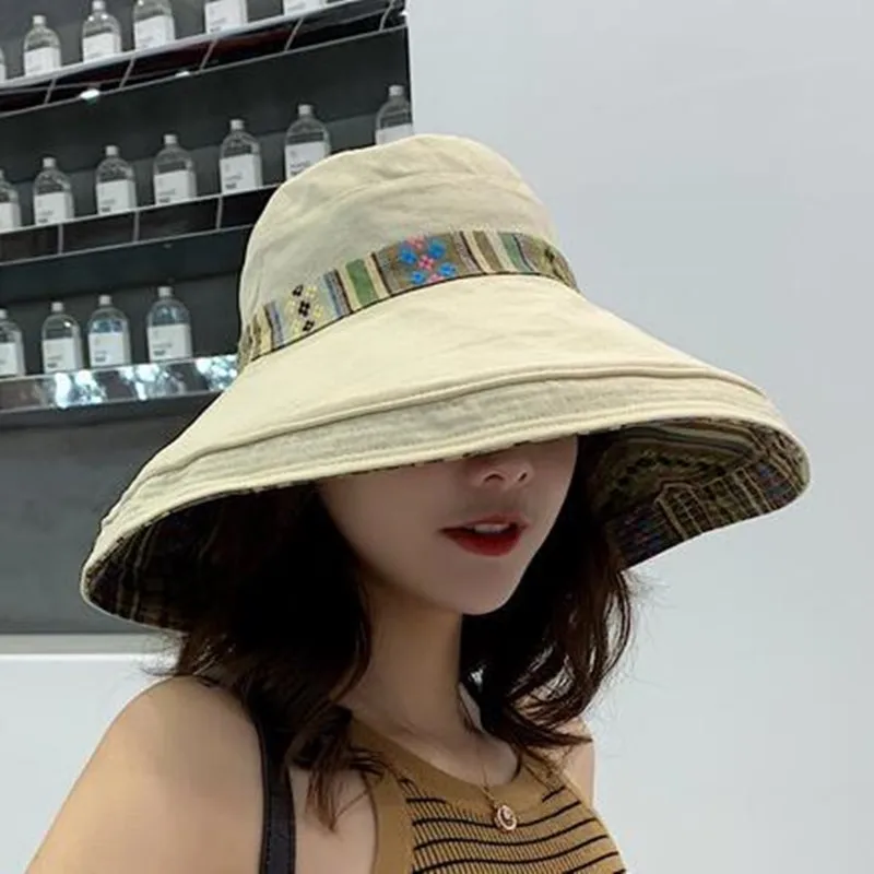 

SILOQIN Trend Women's Hat Summer New Fashion Bucket Hats Panama Brands Beach Hat Tourism Mountaineering Sunhat Sombreros Gorras