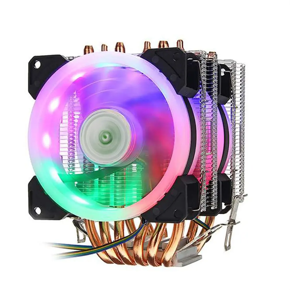 

RGB cpu Radiator 6 pipes Cooling Fan Cooler for Intel AMD CPU LGA 1155 1156 1150 1366 2011 X79 2011-3 X99 Socket Motherboard 20