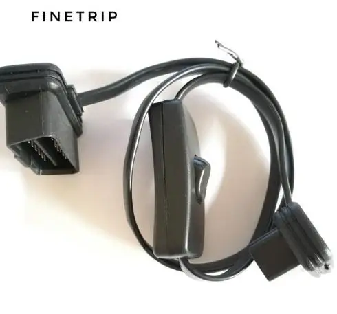 Заводской 25% скидка 0,6/1 м плоский тонкий как лапша gps кабель OBD OBDII OBD2 удлинитель с переключателем ELM327 разъем L Тип адаптера - Цвет: C394080-60CM