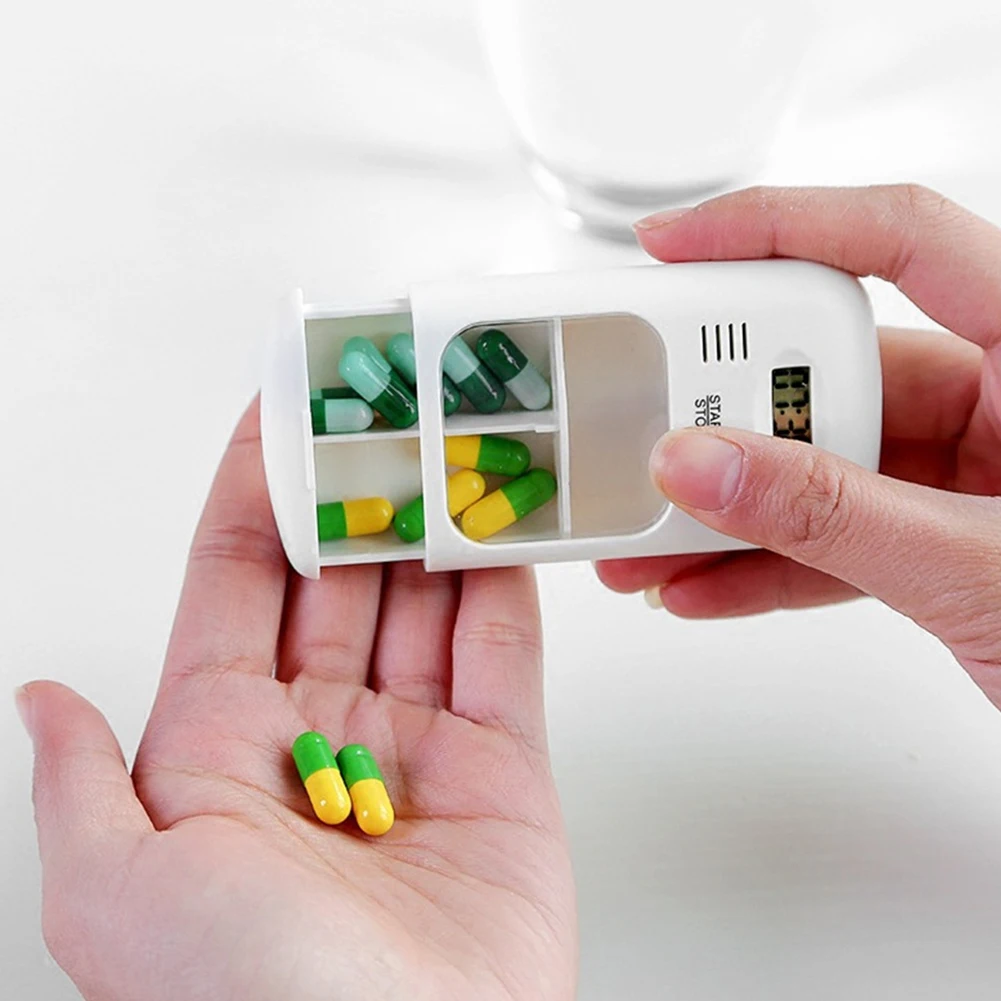 2 Grid pill box medicine Storage Box Electronic Timing Reminder Medicine Boxes Alarm Timer Pills Organizer Pill Drug Container | Дом и сад