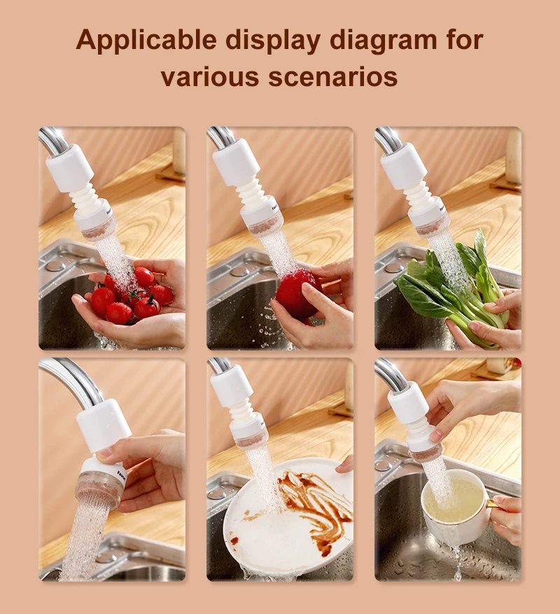 Барботер для водопроводного крана поворот на 360 ° фильтр кухонного насадка с