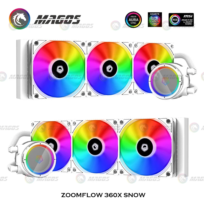 

360 RGB CPU Water Cooling Kit For Intel LGA2066/2011/1366/1200/1151/1150/1155/1156,AMDTR4/AM4/3/2,CPU Cooler Radiator