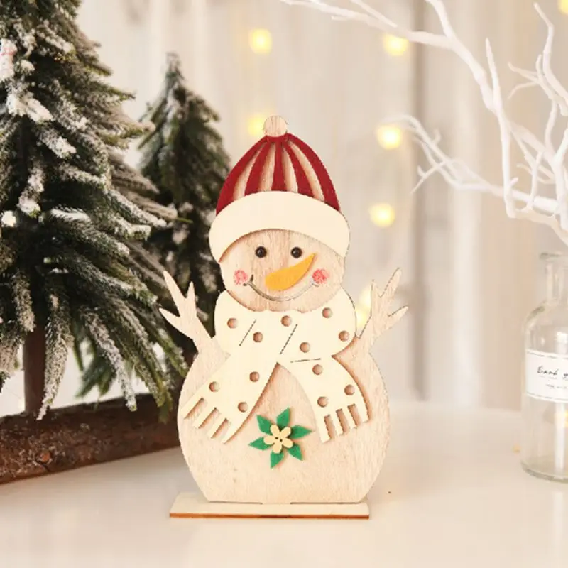

3Pcs Christmas Wooden Pendants Ornaments for Xmas Snowman Santa Claus Ornament Christmas Party Decorations Kids Gift