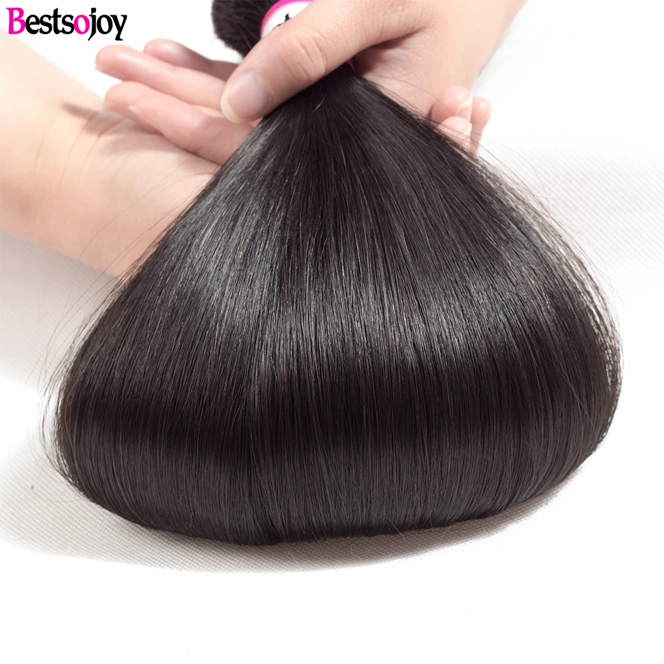 Bestsojoy 4 пряди бразильские прямые волосы пряди Remy натуральные кудрявые пучки волос натуральный черный
