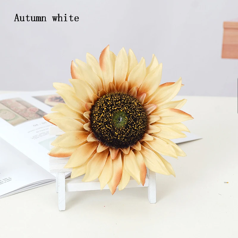 

10Pcs Artificial Big Flower Head Sunflower For Wedding Home Background Wall Window Decoration Photography Props DIY Bouquet