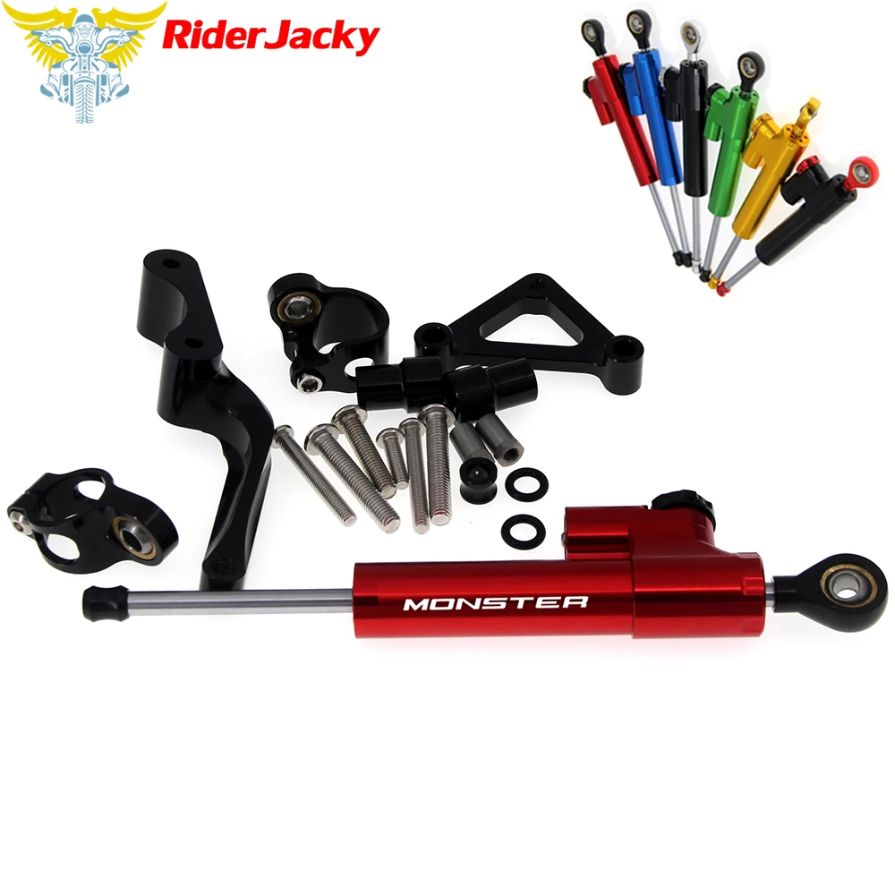 

CNC Adjustable Motorcycle Linear Reversed Steering Damper with bracket Support For DUCATI Monster 696 796 795