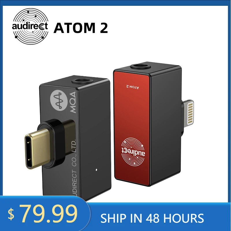 

Hilidac Audirect Atom2 MQA HiFi Audio USB DAC AMP ES9281AC DSD512 32Bit 768KHZ Type C Lightning iOS Android Headphone Amplifier