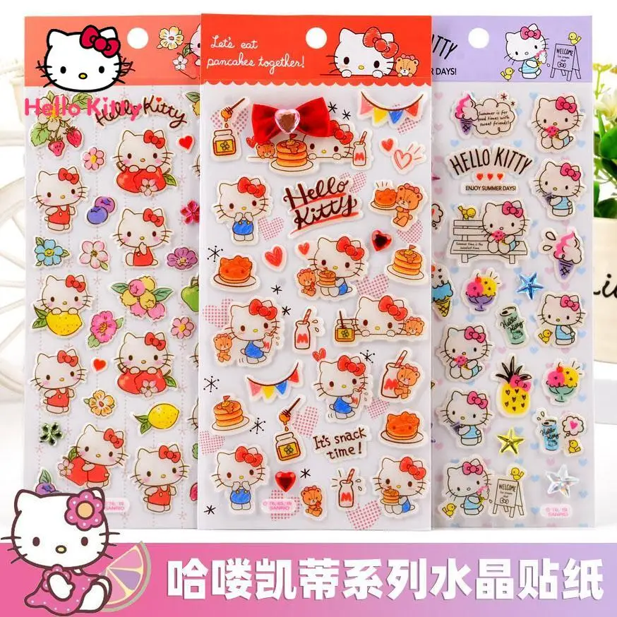 

Детские трехмерные наклейки Hello Kitty, милые Мультяшные наклейки-пазлы, подарок для девочек