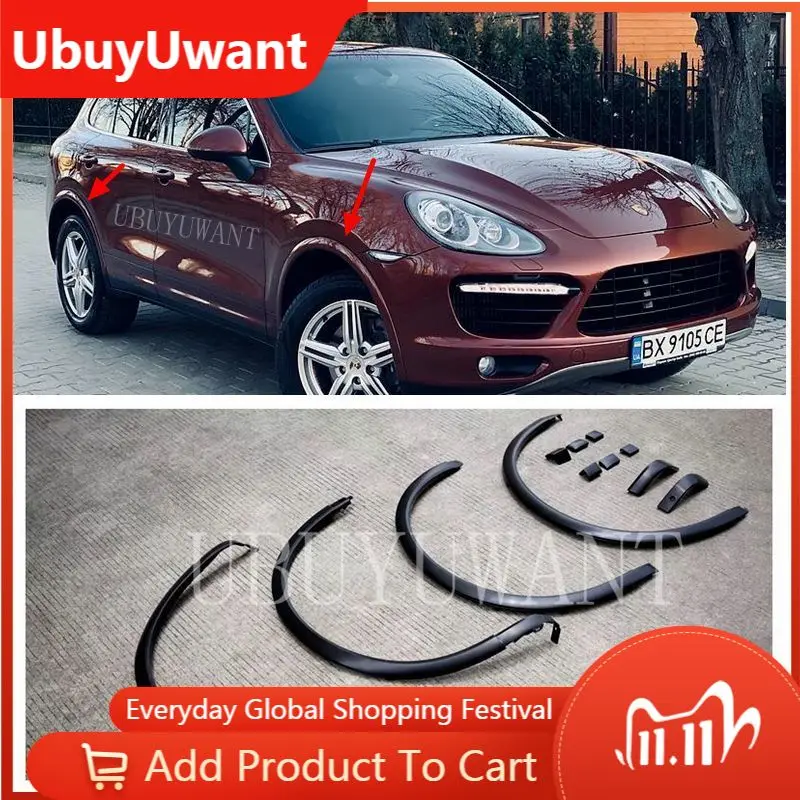 

For Porsche Cayenne 2011-2014 High Quality Auto Mudguards Car Fender Wheel Eyebrow Protector Wheel Arch Trim Strip
