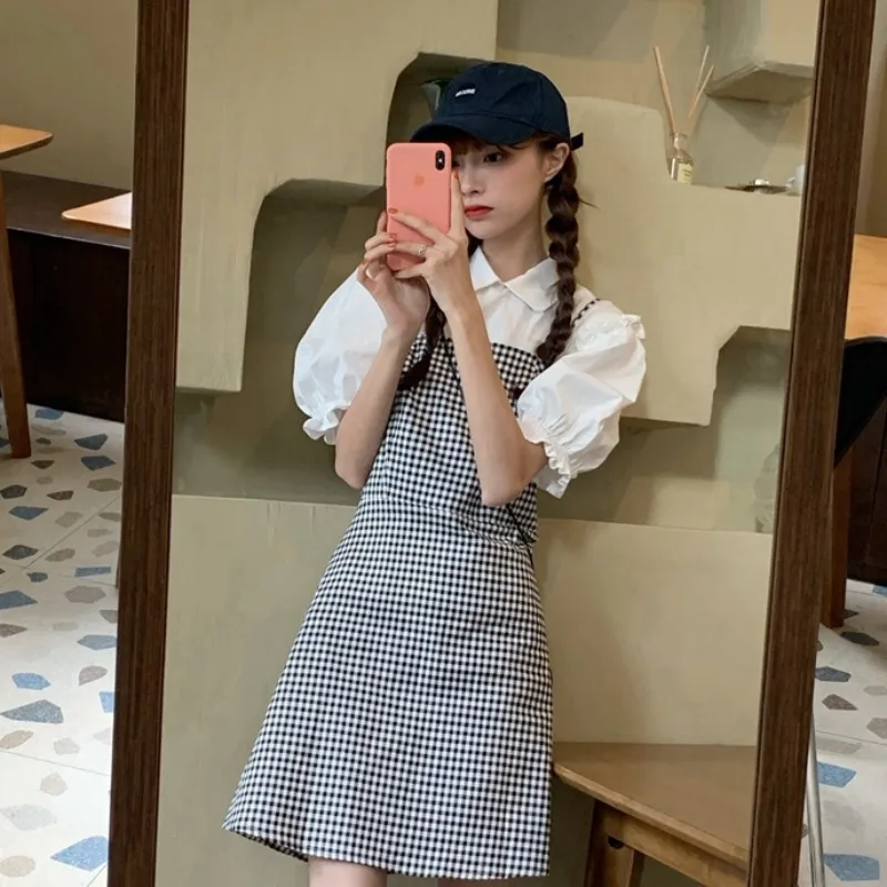Новинка лета 2021 облегающее приталенное клетчатое платье комбинация в стиле