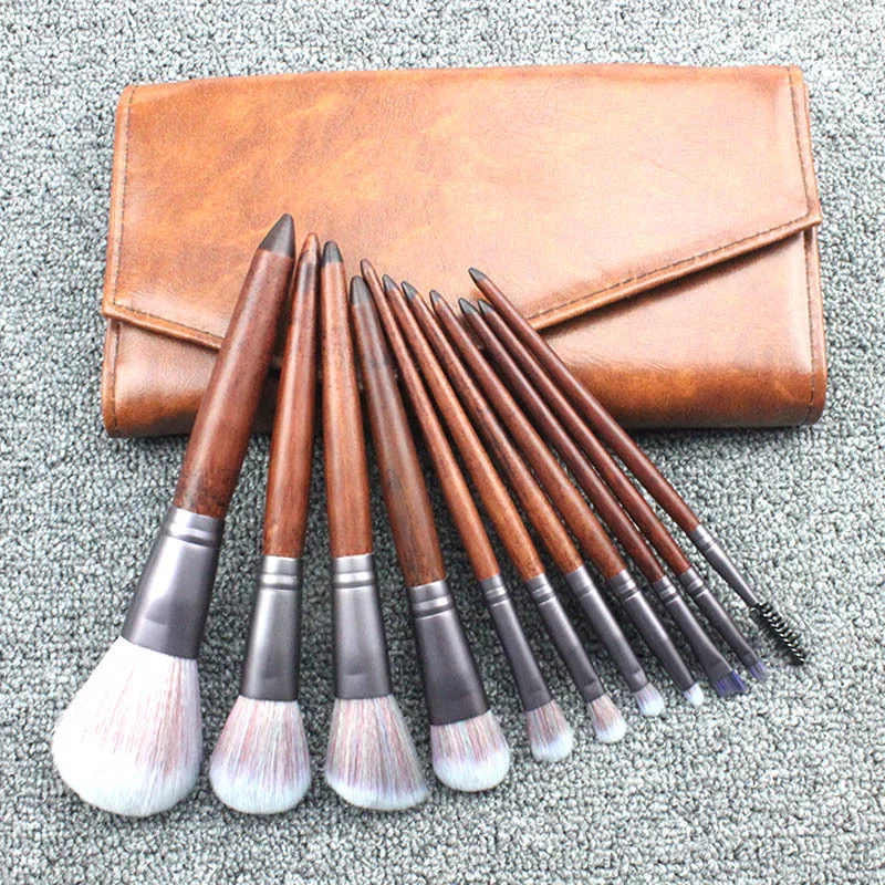 Роскошная Кисть для макияжа с ручкой из красного дерева жидкая кисть основы