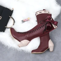 violet evergarden lolita boots shoes cosplay custom made cosplay shoes ladies fashion leisure cartoon bow pu leather loli shoes