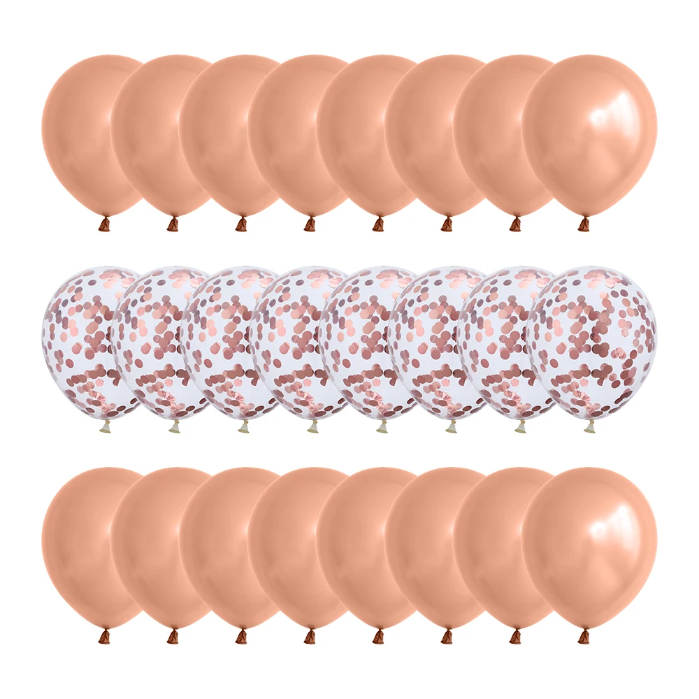 24 шт розовые и золотые воздушные шары комплект конфетти жемчужные для День