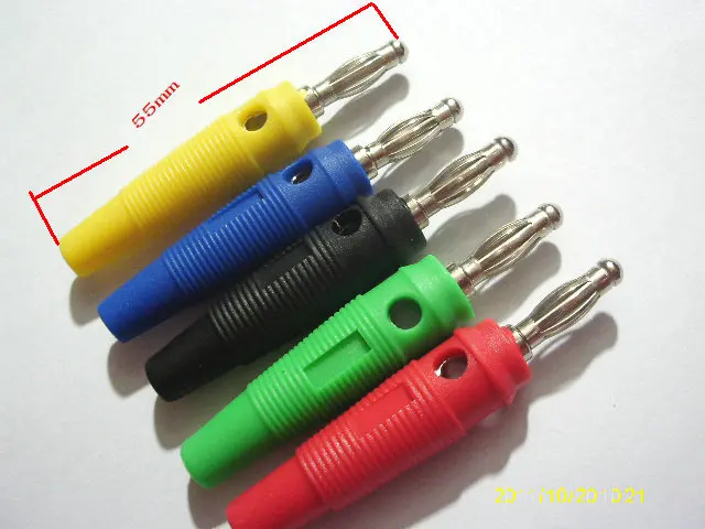 100 шт. 5 цветов никелированные вилки типа банан для зондов|Соединители| |